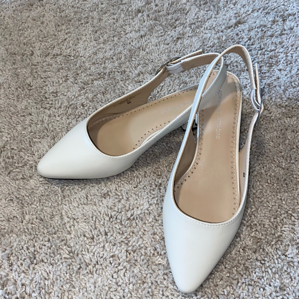 Elegant White Slingback Women's Shoes